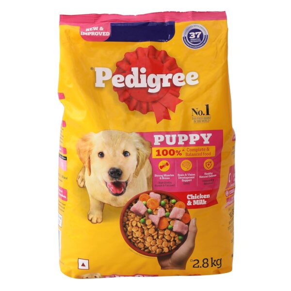 Pedigree Puppy Dry Dog Food, Chicken & Milk, 2.8 kg